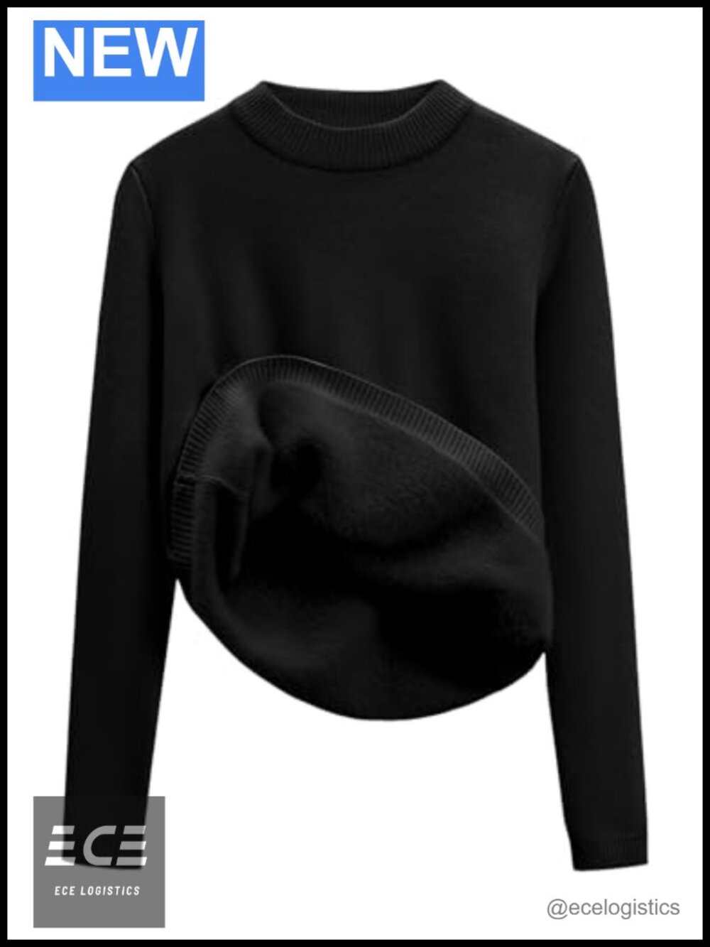 Fleece Sweater Sherpa Lined Thermal Pullover Crewneck Women